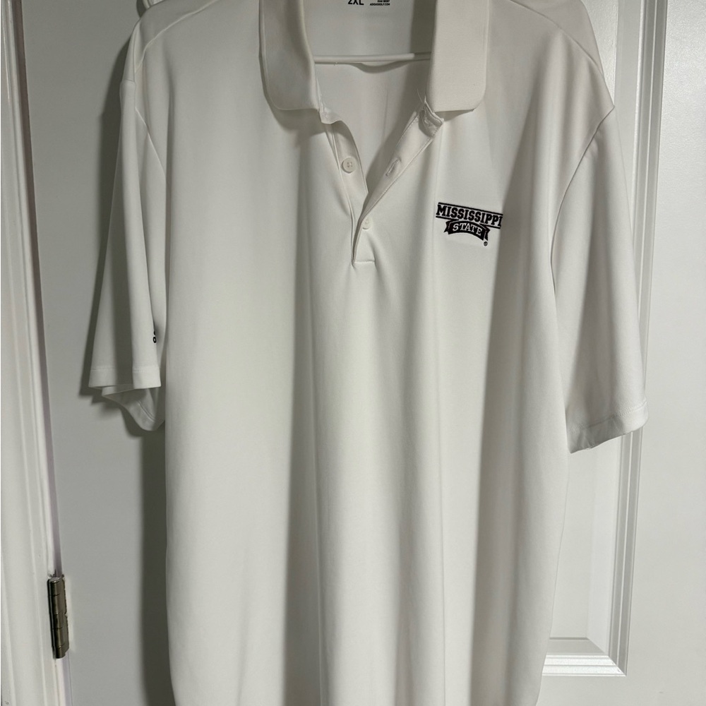 Adidas White Polo Shirt Classic Short Sleeve